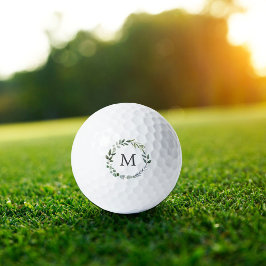 Monogram Sage Groene Bladeren Groene Krans Golfballen