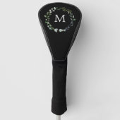 Monogram Sage Groene Bladeren Groene Krans Golfheadcover (Voorkant)