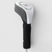 Monogram Sage Groene Bladeren Groene Krans Golfheadcover (Schuin)