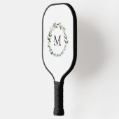 Monogram Sage Groene Bladeren Groene Krans Pickleball Paddle (Links)