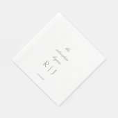 Monogram Sage Groene Citaat Script Tekst Trouwen Servet (Hoek)