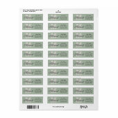 Monogram Sage Groene gouden retouradreslabels Etiket (Full Sheet)