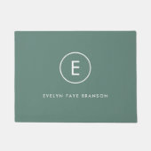 Monogram Sage Groene Minimale Eenvoudige Moderne S Deurmat (Voorkant)