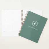 Monogram Sage Groene Minimale Eenvoudige Moderne S Planner (Display)