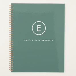 Monogram Sage Groene Minimale Eenvoudige Moderne S Planner