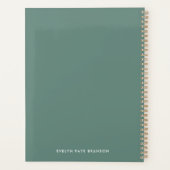 Monogram Sage Groene Minimale Eenvoudige Moderne S Planner (Achterkant)