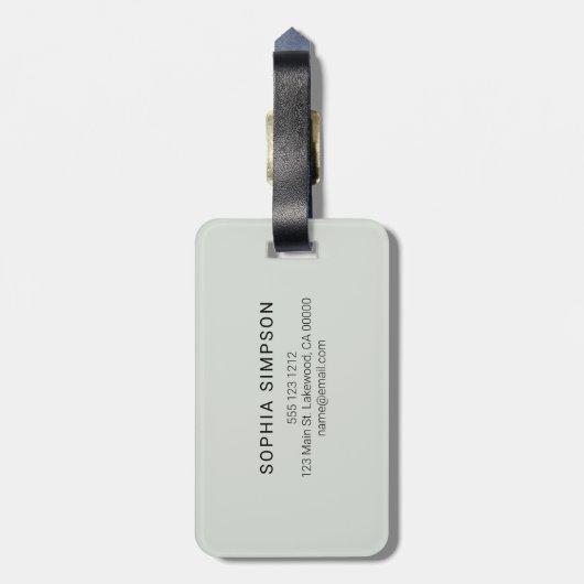 Monogram Sage Script Sage Green Bagagelabel (Achterkant verticaal)