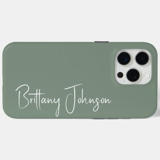 Monogram Sagegroen Case-Mate iPhone Case (Achterkant (horizontaal))