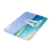 Monogram Sailboat Coastal Tropical Beach Mat (Gekanteld)