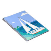 Monogram Sailboat Coastal Tropical Notitieboek (Rechterzijde)
