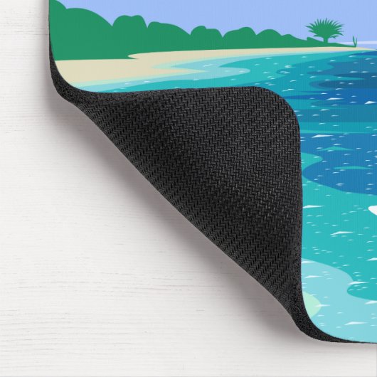 Monogram Sailboot Coastal Tropical Beach Mousepad Muismat (Hoek)