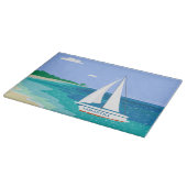 Monogram Sailboot Coastal Tropical Cutting Board Snijplank (Hoek)
