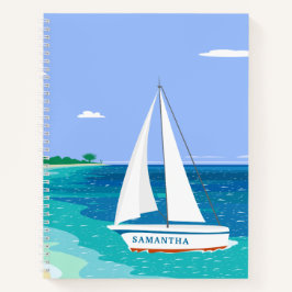 Monogram Sailboot Ocean Seaview Spiral Notitieboek