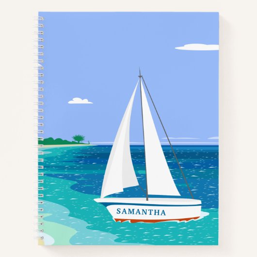Monogram Sailboot Ocean Seaview Spiral Notitieboek (Voorkant)