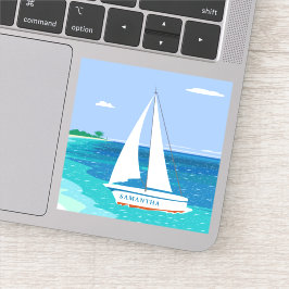 Monogram Sailboot Ocean Tropical Seaview Sticker