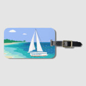 Monogram Sailboot Tropical Beach Bagagelabel (Voorkant (horizontaal))