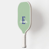 Monogram salie groen blauw wit modern minimalistis pickleball paddle (Links)