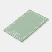 Monogram salie groen met witte randen post-it® notes (Schuin)