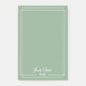 Monogram salie groen met witte randen post-it® notes (Voorkant)