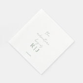Monogram Salie Groene Citaat Script Minimaal Huwel Servet (Hoek)