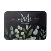 Monogram Salie Groene Eucalyptus Groene Bladeren   Badmat (Voorkant)