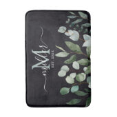 Monogram Salie Groene Eucalyptus Groene Bladeren   Badmat (Voorkant Verticaal)