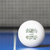 Monogram Salie Groene Eucalyptus Groene Bladeren Pingpongbal (Net)