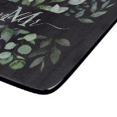 Monogram Salie Groene Eucalyptus Groene Bladeren Snijplank (Hoek)