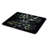 Monogram Salie Groene Eucalyptus Groene Bladeren Snijplank (Hoek)