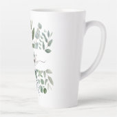 Monogram Saliegroen Eucalyptus Groene Bladeren Latte Mok (Rechts)