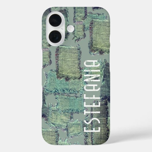 Monogram saliegroen pastel olijfgroen abstract pat Case-Mate iPhone case (Achterkant)