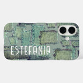 Monogram saliegroen pastel olijfgroen abstract pat Case-Mate iPhone case (Achterkant (horizontaal))