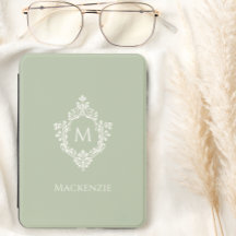 Monogram Saliegroen Vintage Witte Initiaal in Wape