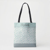 Monogram Saliegroen Wit Grijs Bloem Boho Bruiloft Tote Bag (Voorkant)