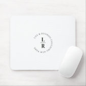 Monogram, salon, minimalistisch, wit muismat (Met muis)