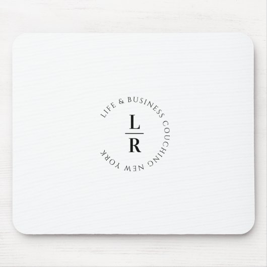 Monogram, salon, minimalistisch, wit muismat (Voorkant)