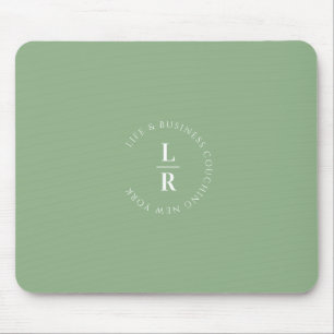 Monogram, salon, minimalistisch, zacht-groen muismat