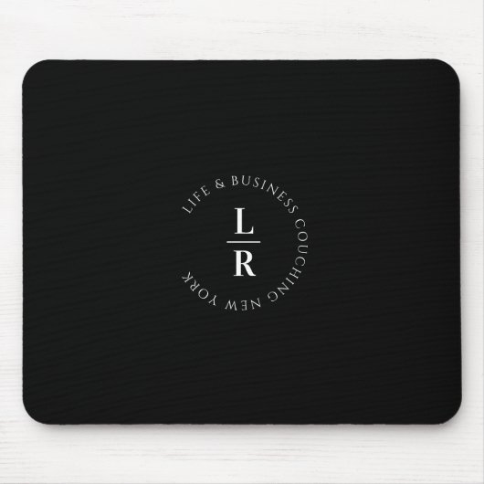 Monogram, salon, minimalistisch, zwart muismat (Voorkant)
