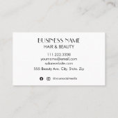 Monogram Salon zwart-wit Initiaal Visitekaartje (Achterkant)