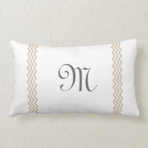 Monogram Sand Chevron Pillow Kussen