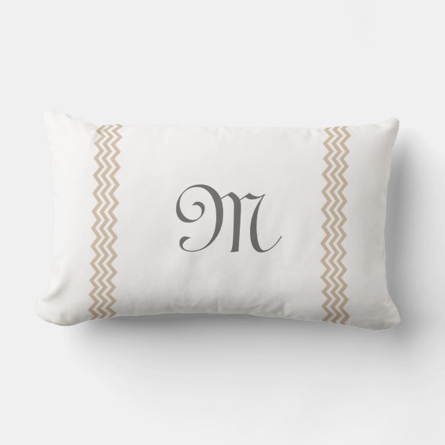 Monogram Sand Chevron Pillow Kussen (Voorkant)