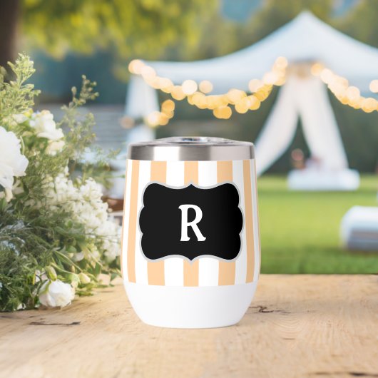 Monogram Sandy Beach Abrikooswit Cabana Strepen (Bruiloft (Gedraaid) )