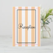 Monogram Sandy Beach Witte Strepen Roze Ontvangst Kaart (Staand voorkant)