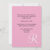 Monogram Sandy Beach Witte Strepen Roze Ontvangst Kaart (Achterkant)