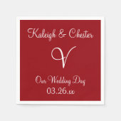 Monogram Sangria Premium Colour Coordinating Paper Servet (Voorkant)