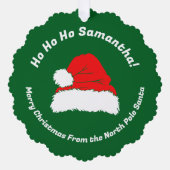 Monogram Santa Merry Christmas Ornament Kaart (Voorkant)