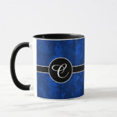 Monogram Sapphire Blue Abstract Feather Pattern Mok (Links)