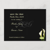 Monogram Save the Date, calla lelie ansichtkaarten Aankondigingskaart (Achterkant)