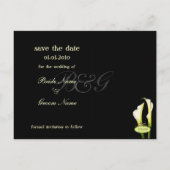 Monogram Save the Date, calla lelie briefkaarten (Achterkant)