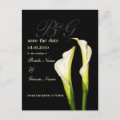 Monogram Save the Date, calla lelie briefkaarten (Voorkant)